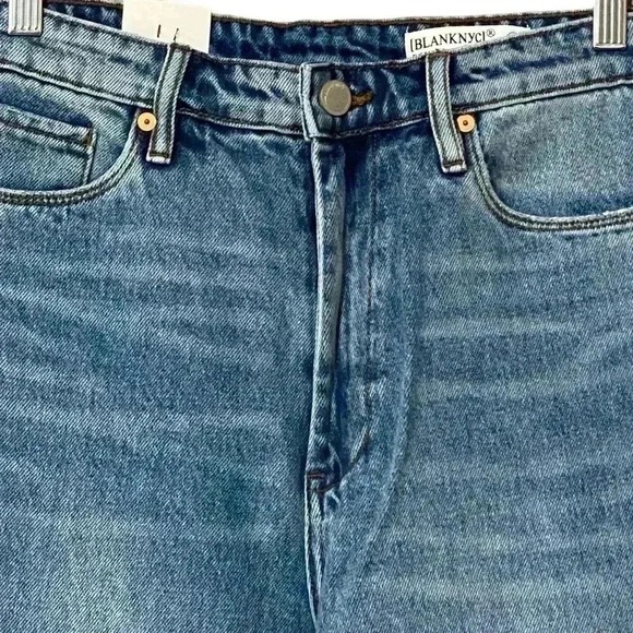 BLANKNYC The Baxter Rib Cage Straight Leg Jeans Women’s 29 Blue Distressed NWT - Picture 7 of 11